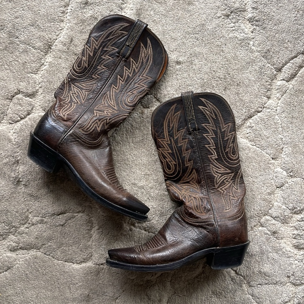 Lucchese Savannah boots SIZE 7B/FITS LIKE WOMENS 7 Brown Cowboy Boot
